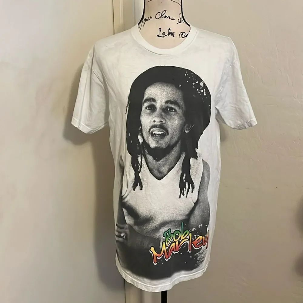 Zion Bob Marley WhiteāGraphicāT-ShirtāReggae Music Concert Festival Jamaica